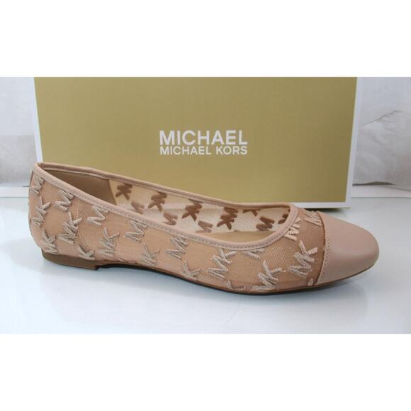 Michael Kors Lockhart Flex Ballet Flat Shoes Mk Logo Mesh Light Blush Size 8 - Picture 1 of 8